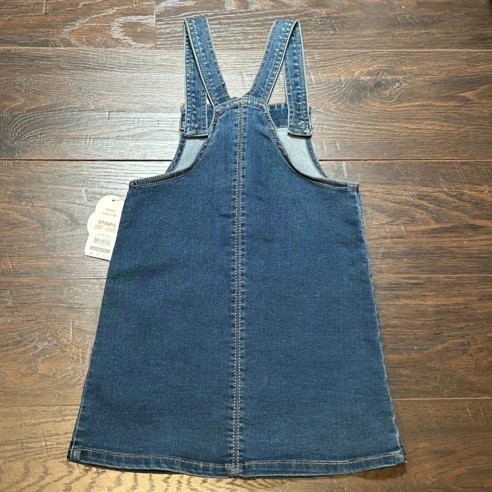 Wonder Nation Girls Denim Jumper‎ Dress Button Front Pockets Stretch 5T